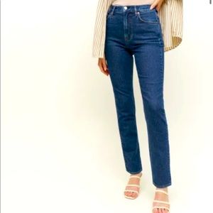 Reformation Liza Ultra High Rise Straight Jean in Huntington
